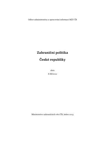 ZahraniÄnÃ­ politika ÄeskÃ© republiky - Ministry of Foreign Affairs of the ...