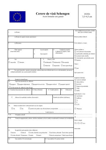 Cerere de vizÄ Schengen - MZV ÄR