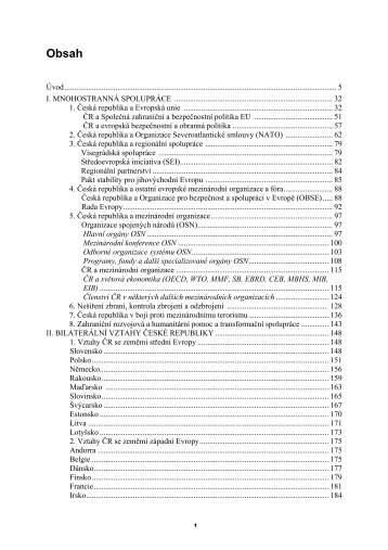 ZprÃ¡va o zahraniÄnÃ­ politice 2006 - MZV ÄR - Ministry of Foreign ...