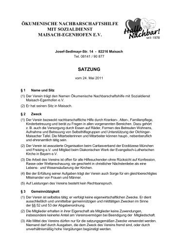 Satzung als PDF-Datei - Ökumenische Nachbarschaftshilfe