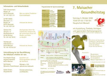 7. Maisacher Gesundheitstag - Ökumenische Nachbarschaftshilfe