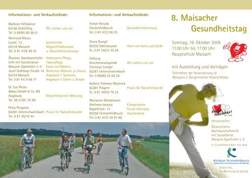 8. Maisacher Gesundheitstag - Ökumenische Nachbarschaftshilfe