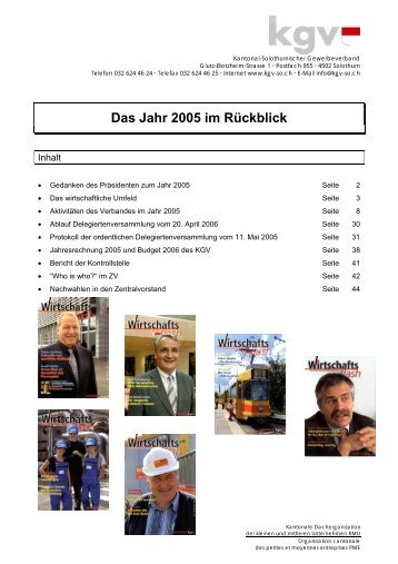 Das Jahr 2005 im Rückblick - Kantonal-Solothurnischer ...