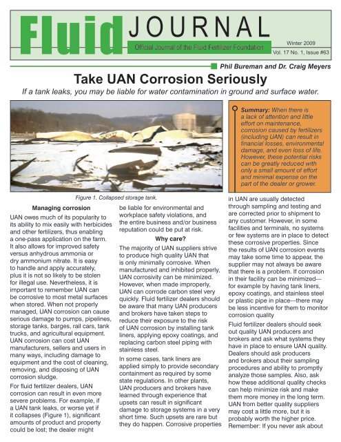 Take UAN Corrosion Seriously - Nalco