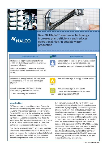 New 3D TRASAR® Membrane Technology increases plant ... - Nalco