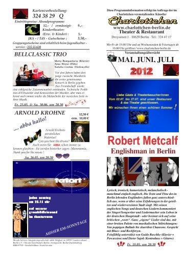 Theaterprogramm Mai / Juni / Juli 2012 - Mosaik Berlin