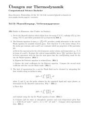 ¨Ubungen zur Thermodynamik