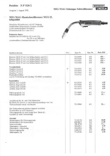 Preisliste/Ausführung/technische Daten - ms Projektierung GmbH