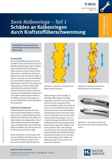 Teil 1 Schäden an Kolbenringen durch Kraftstoffüberschwemmung