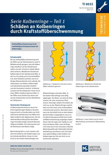 Teil 1 Schäden an Kolbenringen durch Kraftstoffüberschwemmung