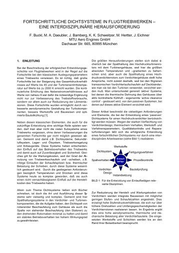 fortschrittliche dichtsysteme in flugtriebwerken - MTU Aero Engines