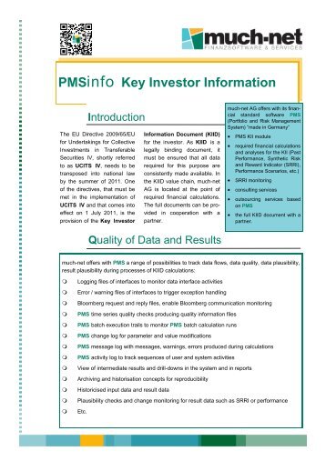 PMSinfo Key Investor Information - much-net AG