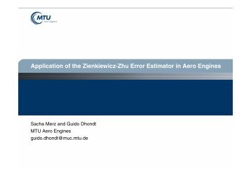 Application of the Zienkiewicz-Zhu Error Estimator in - MTU Aero ...