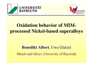 Oxidation behavior of MIM- processed Nickel-based superalloys