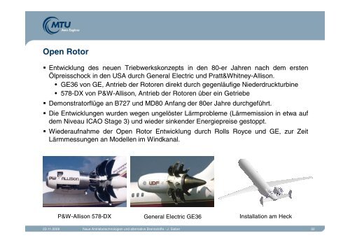 Zukünftige Flugantriebe - MTU Aero Engines