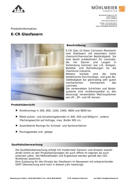 E-CR-Glas - Direktroving 300 - Mühlmeier GmbH
