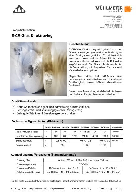 E-CR-Glas - Direktroving 300 - Mühlmeier GmbH