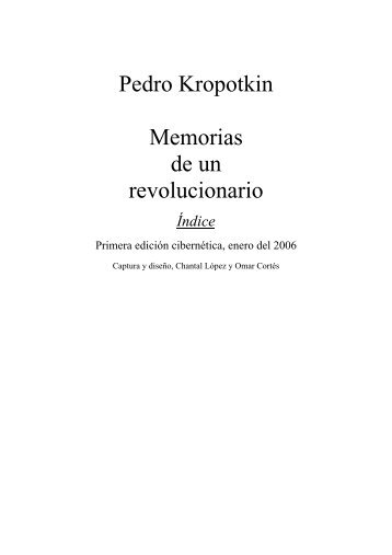 Pedro Kropotkin Memorias de un revolucionario