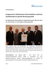 Ausgezeichnet: Raiffeisenbank Oberschleißheim erhält das ...