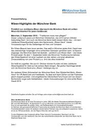 Wiesn-Highlights der Münchner Bank - Münchner Bank eG