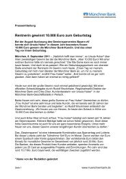 Rentnerin gewinnt 10.000 Euro zum Geburtstag - Münchner Bank eG