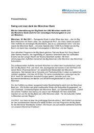 Swing und Jazz dank der Münchner Bank - Münchner Bank eG