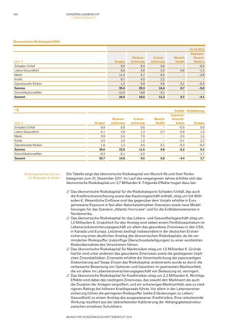 risikobericht - Munich Re