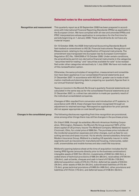 Quarterly Report 3/2008 (PDF, 308 KB) - Munich Re