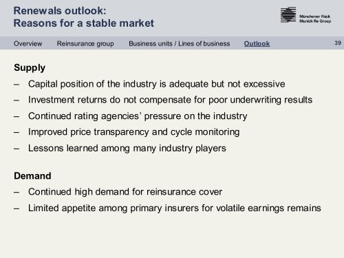 Presentation - Renewals 2004 - Munich Re