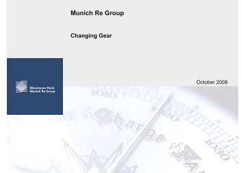 Munich Re Group Changing Gear gg