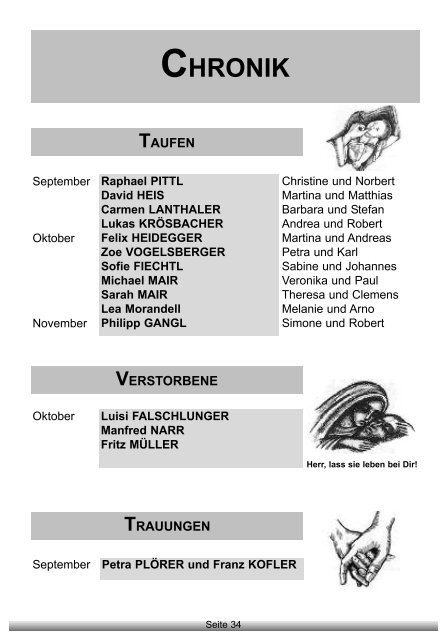 Pfarrbrief - Seelsorgeraum Stubai