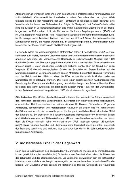 Klöster und Stifte in Baden-Württemberg - Michael-buhlmann.de