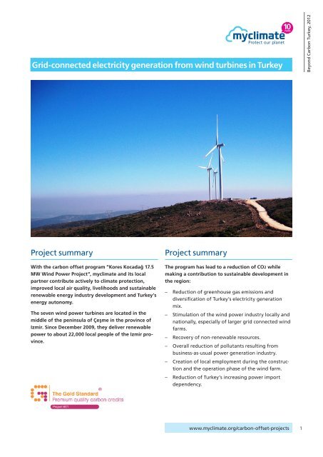 Grid-connected electricity generation from wind turbines ... - MyClimate