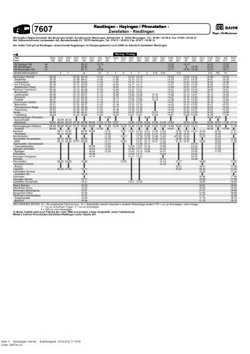 Reutlingen - Hayingen / Pfronstetten - Zwiefalten - Riedlingen