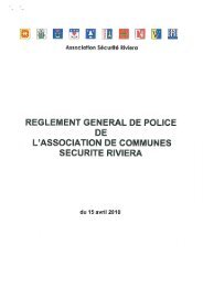 Règlement général de police intercommunal - Commune de Jongny
