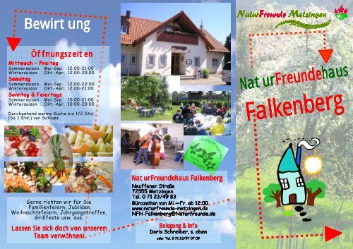 Hausprospekt Naturfreunde Metzingen