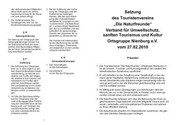 Satzung - Naturfreunde Nienburg