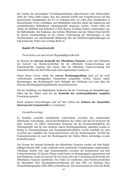 2003 Regelmäßiger Bericht über die Fortschritte der Türkei auf dem ...