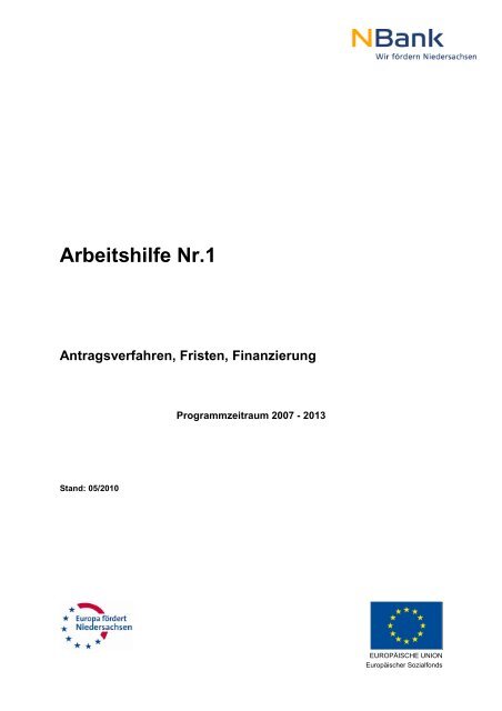 Arbeitshilfe Nr.1 Antragsverfahren, Fristen ... - bei der NBank