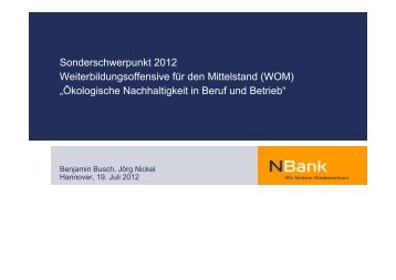 (Microsoft PowerPoint - Pr\344sentation WOM SSP ... - bei der NBank