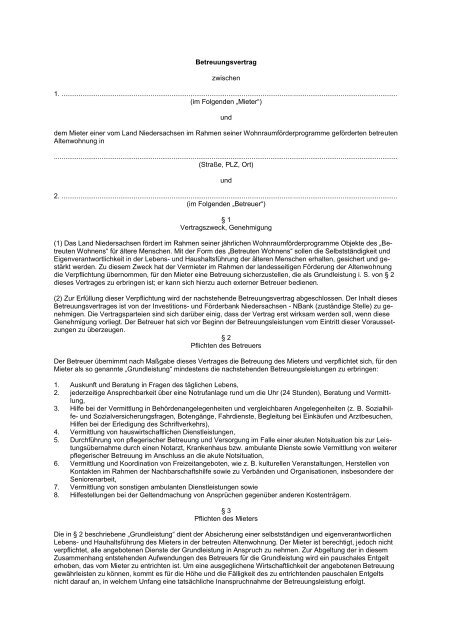 22.09.2009 Muster-Betreuungsvertrag.pdf - bei der NBank