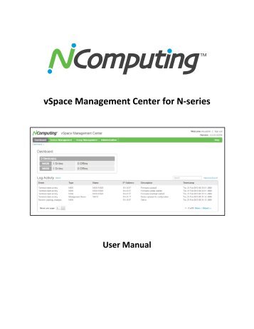 vSpace Management Center User Manual - NComputing