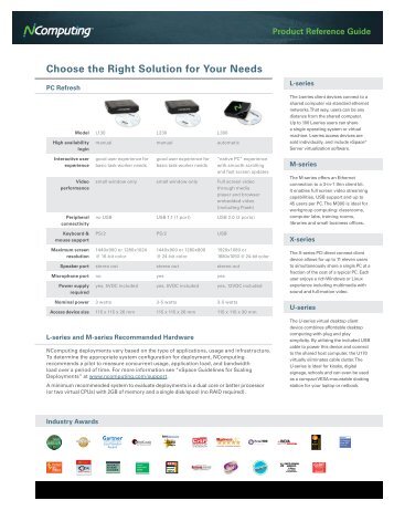 Product Selection Guide - NComputing