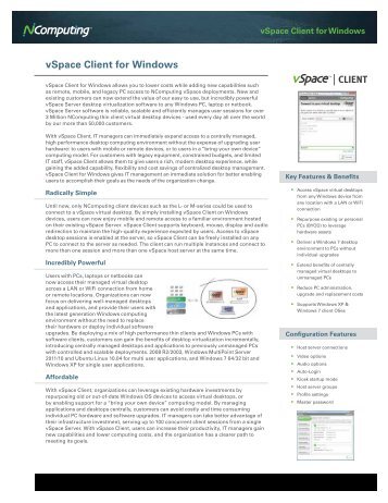 vSpace Client for Windows - NComputing