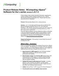 Product Release Notes: NComputing vSpace