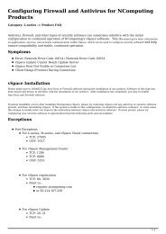 Configuring Firewall and Antivirus for NComputing Products