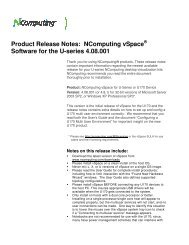 Product Release Notes: NComputing vSpace Software for the U ...