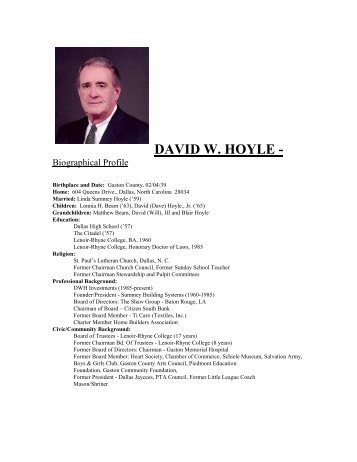 David W. Hoyle - Department of Commerce