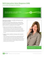 NCR Interactive Voice Response (IVR): Consumables Management ...