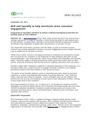 NEWS RELEASE NCR and Sparkfly to help merchants drive ...